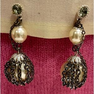 Vintage Pearl Drop Dangle Earrings